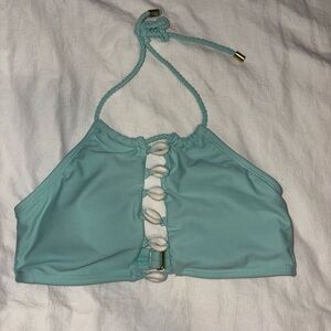 Arizona Jean Company Junior Blue Bikini Halter Top with Shells